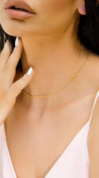 Gold Letter Necklace with Crystals – Personalized A-Z Alphabet Pendant, Dainty Custom Jewelry Gift for Her