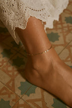 14K Gold Anklet for Women | Dainty Oval Link Chain Anklet | Waterproof Stainless Steel | Adjustable Gold Ankle Bracelet | Summer Jewelry Gif