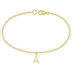 Personalized Gold Initial Anklet – 14K Gold Over Stainless Steel, Custom Letter A-Z, Minimalist Dainty Jewelry, Adjustable Chain 7”-12”inche