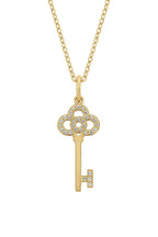 14K Gold Key Pendant Necklace: Non-Tarnish Waterproof Jewelry