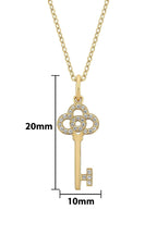 14K Gold Key Pendant Necklace: Non-Tarnish Waterproof Jewelry