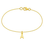 Delicate Gold Box Chain Anklet with A-Z Letter Charm, Personalized Initial Anklet, 14K Gold Anklet, Dainty Minimalist Jewelry, Gift for Her
