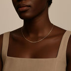 14k Gold Box Chain Necklace | Minimalist Everyday Chain for Men & Women | 1.2mm Dainty Chain | Gold Over Stainless Steel | 11” to 30”