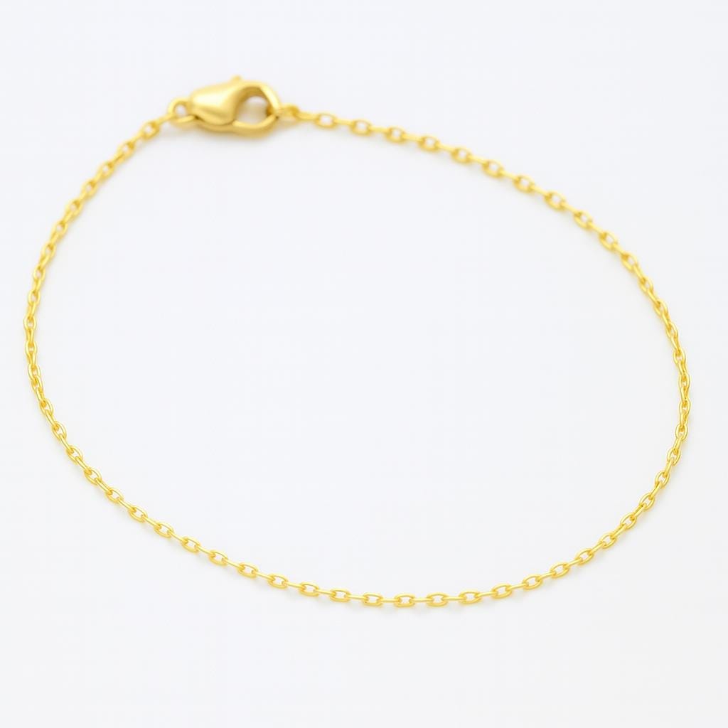 Delicate Gold Cable Chain Anklet | Dainty Gold Anklet for Women | Simple Layering Anklet | Minimalist Foot Jewelry | 1mm 1.5mm 2mm uk