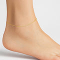 Delicate Gold Cable Chain Anklet | Dainty Gold Anklet for Women | Simple Layering Anklet | Minimalist Foot Jewelry | 1mm 1.5mm 2mm uk