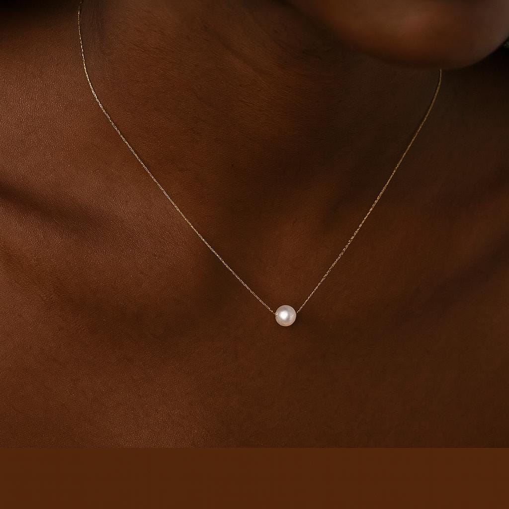 Dainty Freshwater Pearl Necklace • Real Pearl Pendant • 14k Gold Filled Chain • Minimalist Bridal Jewelry • Gift for Her • Everyday Layering