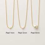 Minimalist Freshwater Pearl Necklace • 14k Gold Plated Chain • Dainty Single Pearl Pendant • Elegant Bridal Jewelry • Everyday Gift for Her