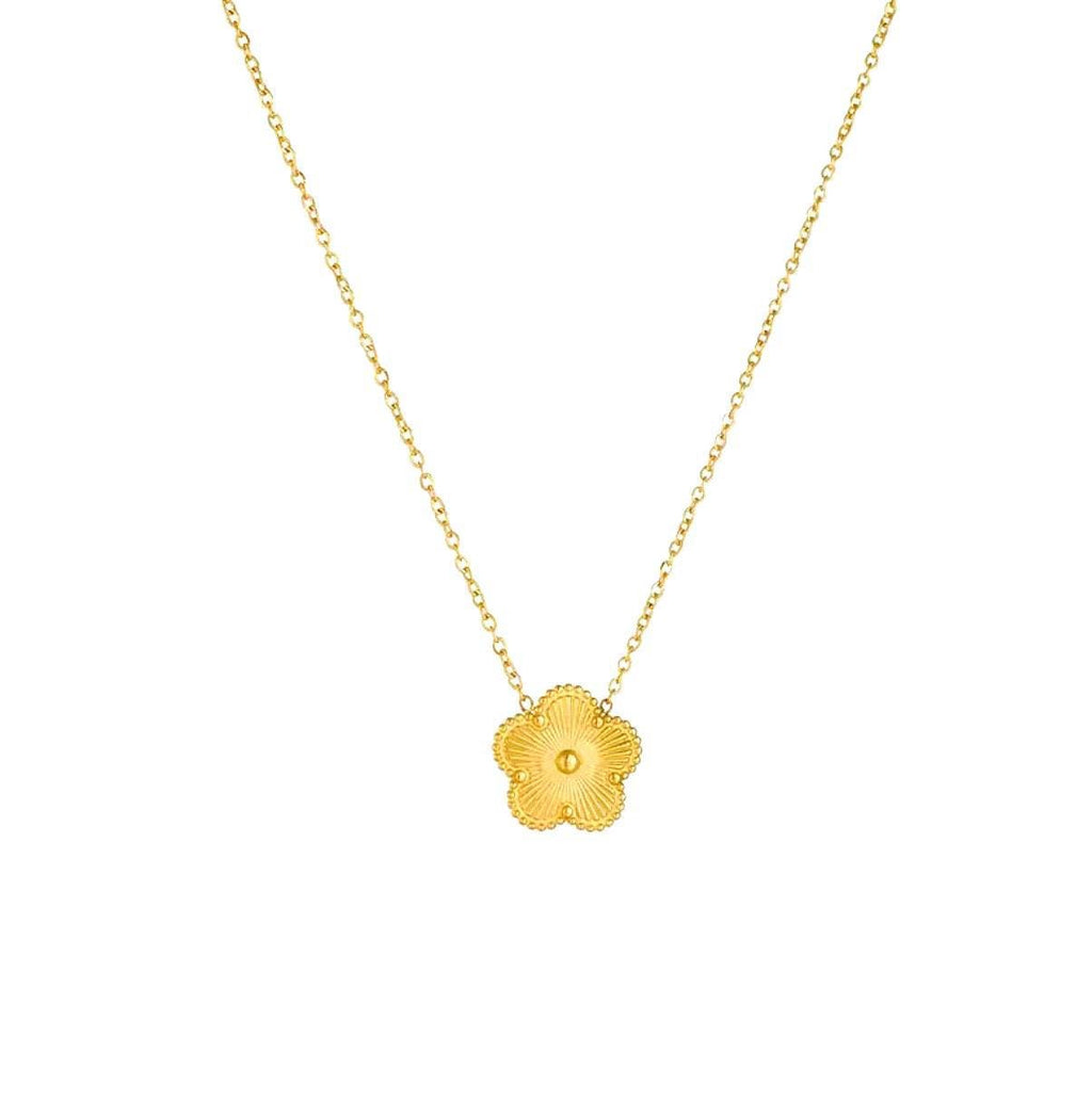 Dainty Gold Daisy Necklace: 14k Gold Plated Stainless Steel Pendant Necklace