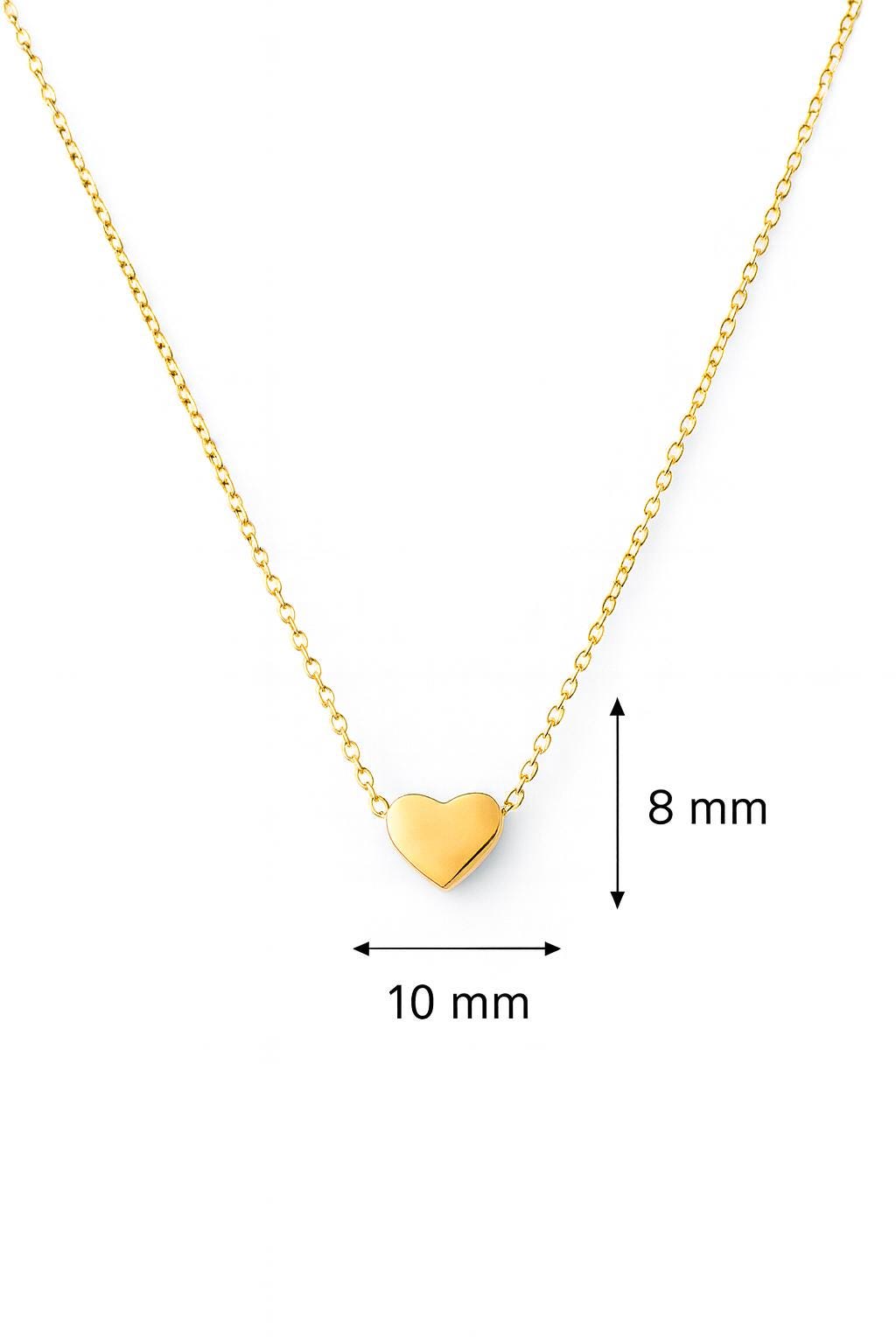 Dainty Heart Necklace | 18k Gold Plated Stainless Steel Pendant | Minimalist Everyday Jewelry | Gift for Her | Gold, Silver, Rose Gold