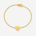 Delicate Initial Anklet with Heart Charm • Personalized Gold or Silver Anklet • 18k Gold Plated Stainless Steel Jewelry • Custom A–Z Letter