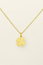 Four Leaf Clover Necklace – 18k Gold Plated on Stainless Steel | Lucky Charm Jewelry | Minimalist Everyday Necklace | Gift for Her Uk