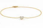 Dainty Heart Anklet – 14k Gold Plated or Silver | Minimalist Cable Chain