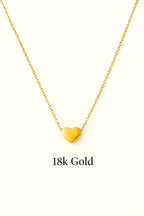 Dainty Heart Necklace | 18k Gold Plated Stainless Steel Pendant | Minimalist Everyday Jewelry | Gift for Her | Gold, Silver, Rose Gold