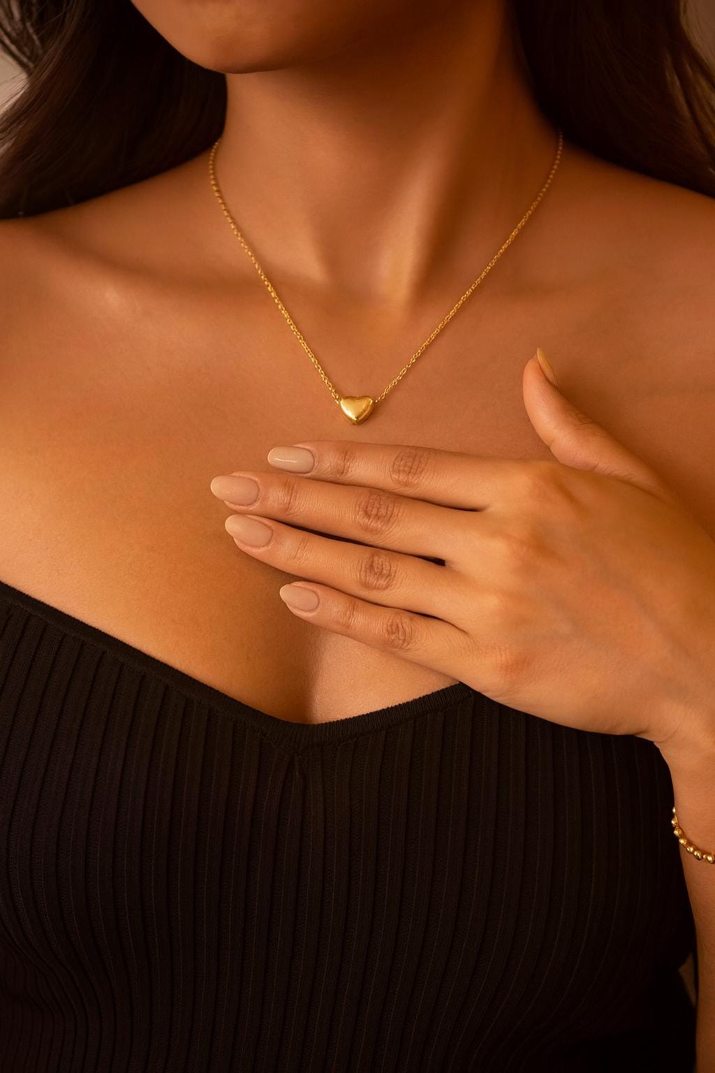 Dainty Heart Necklace | 18k Gold Plated Stainless Steel Pendant | Minimalist Everyday Jewelry | Gift for Her | Gold, Silver, Rose Gold