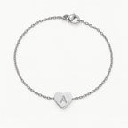 Custom Initial Anklet • Heart Charm Anklet Gold or Silver • Personalized Jewelry Gift for Women • Dainty Stainless Steel Anklet with A–Z Let