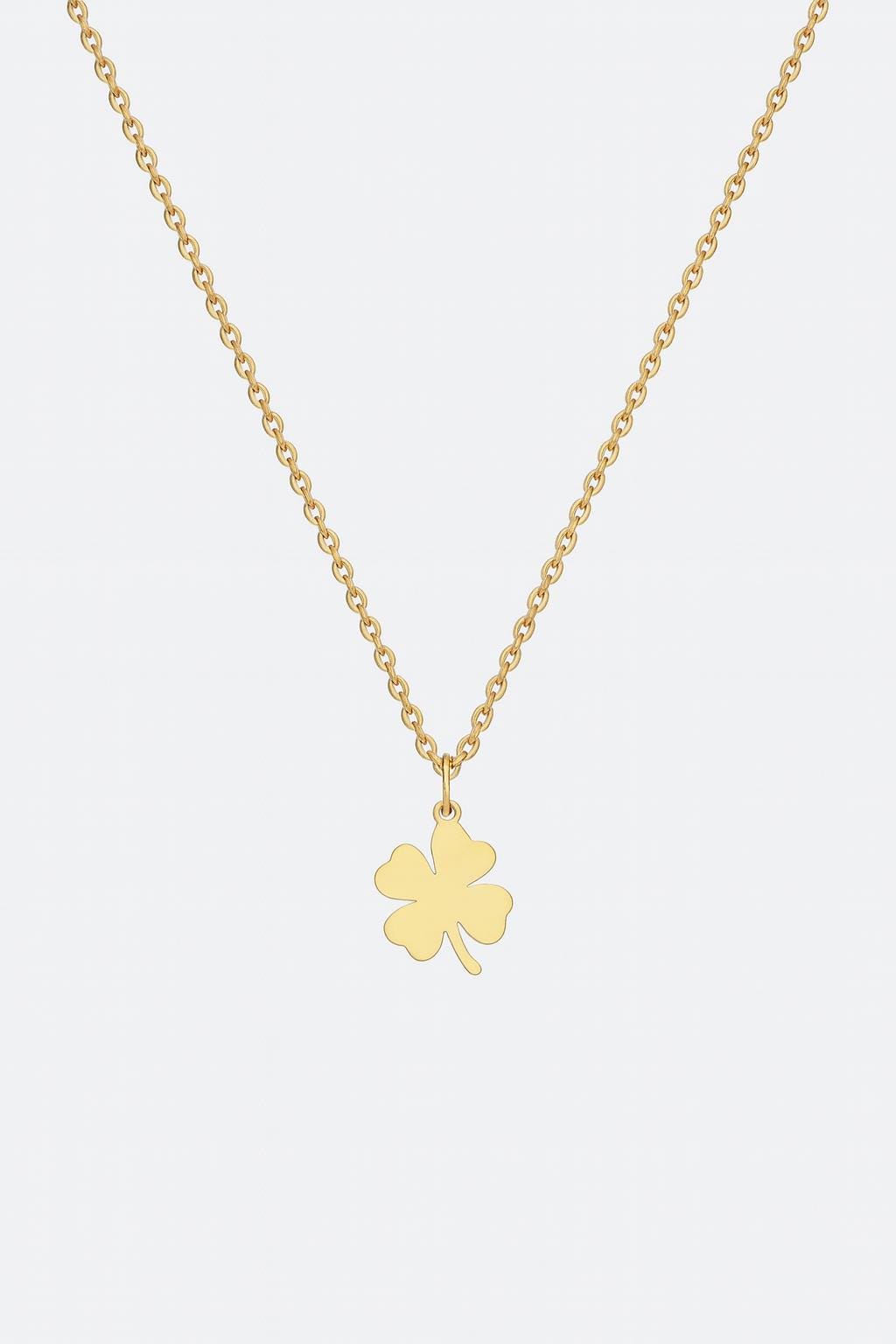 Four Leaf Clover Necklace – 18k Gold Plated on Stainless Steel | Lucky Charm Jewelry | Minimalist Everyday Necklace | Gift for Her Uk