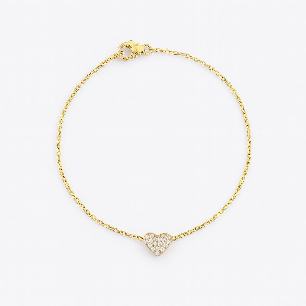 Dainty Heart Anklet – 14k Gold Plated or Silver | Minimalist Cable Chain