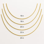18k Gold Plated Snake Chain Necklace – Dainty 1mm Gold Chain – Minimalist Necklace – Layering Chain – 16, 18, 20, 22, 24 inch – Everyday Je