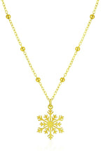 Handmade Snowflake Necklace | 18K Gold & Silver Pendant | Non-Tarnish Stainless Steel Necklace | Adjustable 11–18 Inch Chain | Winter Jewelr