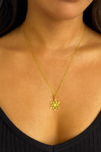 Handmade Snowflake Necklace | 18K Gold & Silver Pendant | Non-Tarnish Stainless Steel Necklace | Adjustable 11–18 Inch Chain | Winter Jewelr