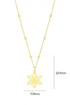 Handmade 18K Gold Snowflake Necklace | Adjustable 11–30 Inch Beaded Chain | Non-Tarnish Stainless Steel | Dainty Winter Jewelry Gift Uk