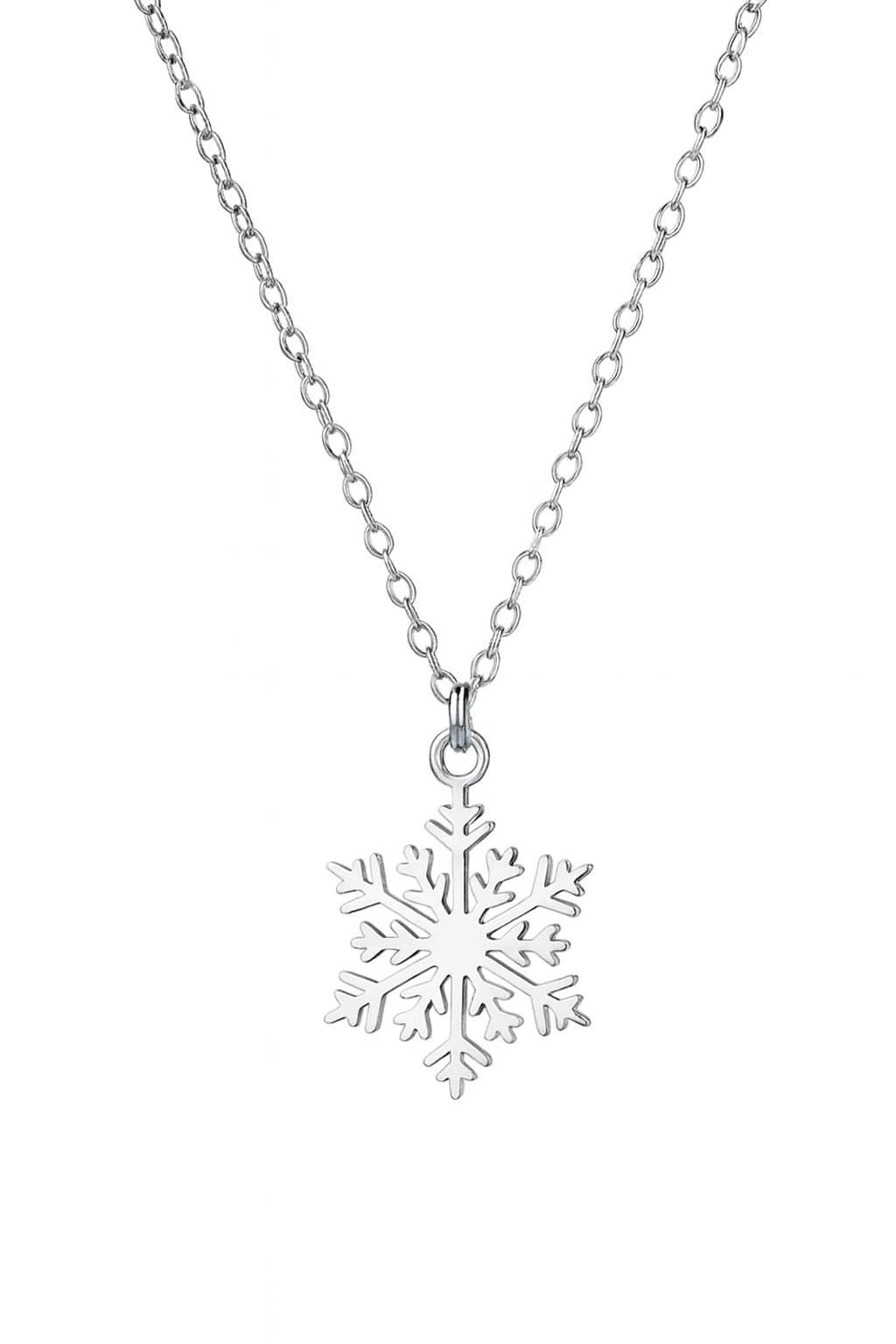 Handmade Snowflake Necklace | 18K Gold & Silver Pendant | Non-Tarnish Stainless Steel Necklace | Adjustable 11–18 Inch Chain | Winter Jewelr