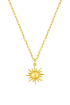 Sun Necklace – 18K Gold Plated Stainless Steel | Dainty Sun Pendant Necklace | Minimalist Gold or Silver Jewelry | Everyday Layering Chain