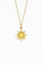 Sun Necklace – 18K Gold Plated Stainless Steel | Dainty Sun Pendant Necklace | Minimalist Gold or Silver Jewelry | Everyday Layering Chain