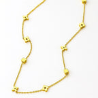 18K Gold Necklace Stainless Steel | Non Tarnish Gold Chain | Floral Charm Necklace | Geometric Gold Pendant Necklace | Dainty Layering Jewel