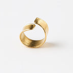 18K Gold Adjustable Ring • Stainless Steel Open Band Ring • Minimalist Hammered Gold Statement Ring • Modern Adjustable Gold Ring for Women