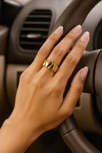 18K Gold Heart Ring • Adjustable Gold Band • Stainless Steel Waterproof Ring • Minimalist Heart Jewelry • Cute Dainty Gift for Her Uk