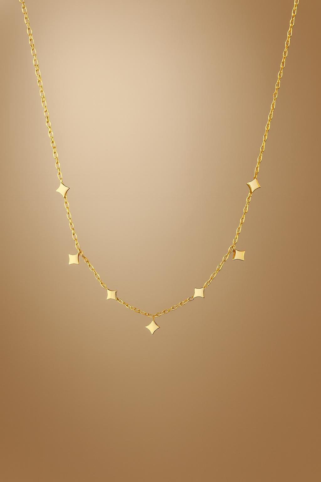 Dainty Gold Star Necklace – 18K Gold Plated Celestial Choker necklace