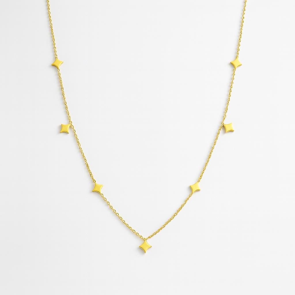 Dainty Gold Star Necklace – 18K Gold Plated Celestial Choker necklace