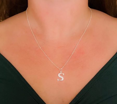 S Letter Necklace/ S initial Chain necklace/ personalized jewelry/ Necklace Letter S/ Sliver plated Letter S Initial Necklace/ S Alphabet